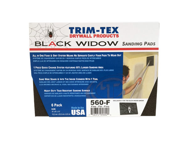 Trim-Tex Black Widow Sanding Pad - Fine - 6Pk